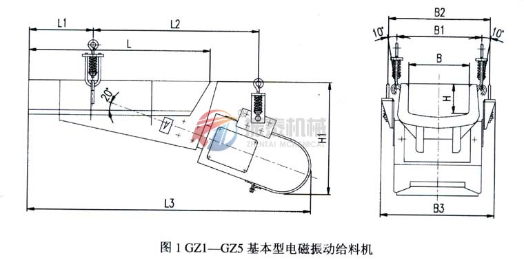 電磁振動(dòng)給料機(jī)外形圖